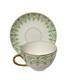 Vintage D & C France Tea Cup Saucer Set Hard To Find Pattern Green Flowers (4)