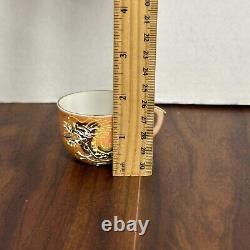 Vintage Dragon Ware Teacup & Saucer Moriage Occupied Japan Demitasse SET OF 6
