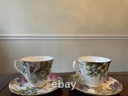 Vintage Duchess Fine Porcelain Tea Cup an Saucer Violets 22Kt Gold Gilt