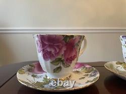 Vintage Duchess Fine Porcelain Tea Cup an Saucer Violets 22Kt Gold Gilt