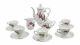 Vintage Fine China Tea Set In Rose Pattern Includes 5 Tea Cups And Saucers