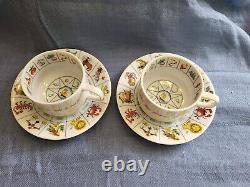 Vintage Fortune-Telling Teacup+Saucer (2 sets) made in Japan, perfect condition