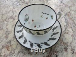Vintage Halloween Fortune Telling Tea Cup And Saucer Witches Austria Vienna Rare