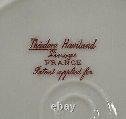 Vintage Haviland Limoges Cup And Saucer Pink Roses GOLD Trim & Blue Swags BOGO