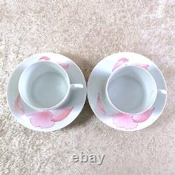 Vintage Hermes Porcelain Pivoines Tea Cup Saucer Tableware 2 Sets withBox