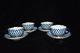 Vintage Lomonosov Porcelain Cobalt Gold Net Tea Cup And Saucer 4 Sets