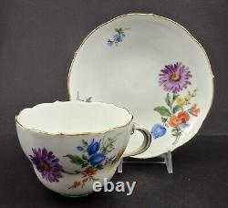 Vintage Meissen Tea Cup & Saucer, Floral