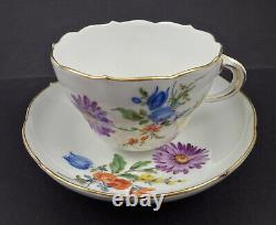 Vintage Meissen Tea Cup & Saucer, Floral