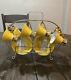 Vintage Napco Tea Set Yellow Gold Rack Leaf Saucer 4zd-5415 Porcelain Set Of 6
