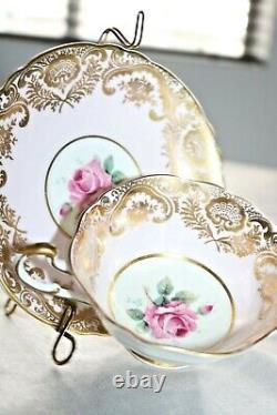 Vintage Paragon Bone China Pink Rose & Gold Tea Cup Saucer