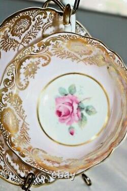 Vintage Paragon Bone China Pink Rose & Gold Tea Cup Saucer