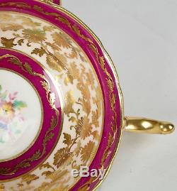 Vintage Paragon Dark Pink Gold Gilded Tea Cup and Saucer England