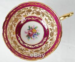 Vintage Paragon Dark Pink Gold Gilded Tea Cup and Saucer England