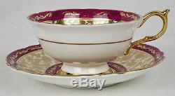 Vintage Paragon Dark Pink Gold Gilded Tea Cup and Saucer England