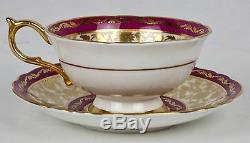 Vintage Paragon Dark Pink Gold Gilded Tea Cup and Saucer England