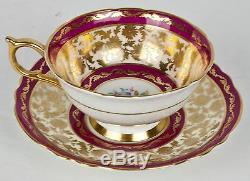 Vintage Paragon Dark Pink Gold Gilded Tea Cup and Saucer England