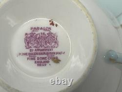 Vintage Paragon Double Warrant Cabbage Rose Gilt Teacup Saucer Bone China