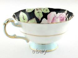 Vintage Paragon Double Warrant Cabbage Rose Gilt Teacup Saucer Bone China L068