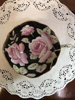 Vintage Paragon Double Warrant Pink Cabbage Rose Gilt Cup & Saucer Bone China