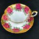 Vintage Paragon England Heavy Gold Red Johnson Rose Garland Cup Saucer A1952