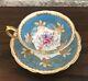 Vintage Paragon English Bone China Tea Cup And Saucer Gold Blue Cabbage Rose