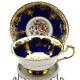 Vintage Paragon Kingston D Cobalt Blue Rose Floral, Heavy Gold Gilt Cup & Saucer