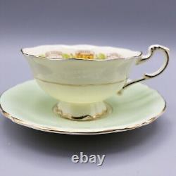 Vintage Paragon Patriotic Series Teacup and Saucer Heraldry Shields Pastel Green