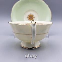 Vintage Paragon Patriotic Series Teacup and Saucer Heraldry Shields Pastel Green