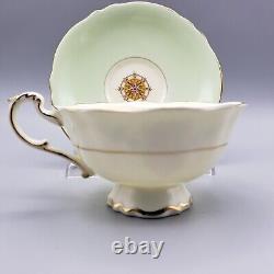 Vintage Paragon Patriotic Series Teacup and Saucer Heraldry Shields Pastel Green