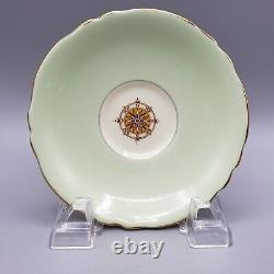 Vintage Paragon Patriotic Series Teacup and Saucer Heraldry Shields Pastel Green