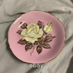 Vintage Paragon Pink Saucer Plate ONLY White Rose Replacement Piece NO Tea Cup
