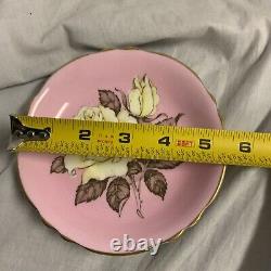 Vintage Paragon Pink Saucer Plate ONLY White Rose Replacement Piece NO Tea Cup