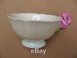 Vintage Paragon Rose Handle Bone China Tea Cup Saucer Pastel Beige Mint Green