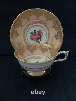 Vintage Paragon Teacup & Saucer Peach & Gold