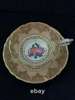 Vintage Paragon Teacup & Saucer Peach & Gold