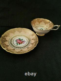 Vintage Paragon Teacup & Saucer Peach & Gold