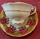 Vintage Paragon Teacup And Saucer Double Warrant Johnson Red Rose Garland