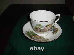 Vintage Queen Anne Floral Teacup & Saucer (set of 6) with Bonus 2 Sets 8 total