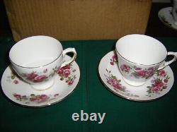 Vintage Queen Anne Floral Teacup & Saucer (set of 6) with Bonus 2 Sets 8 total