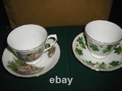 Vintage Queen Anne Floral Teacup & Saucer (set of 6) with Bonus 2 Sets 8 total