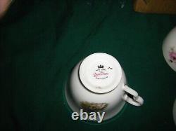 Vintage Queen Anne Floral Teacup & Saucer (set of 6) with Bonus 2 Sets 8 total