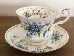 Vintage ROYAL ALBERT Bone China Tea Cups and Saucers Flowers of the Month