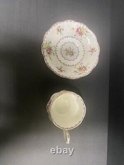 Vintage Royal Albert Bone Petit Point China Tea Cups And Saucers (Set Of 7)