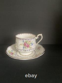 Vintage Royal Albert Bone Petit Point China Tea Cups And Saucers (Set Of 7)