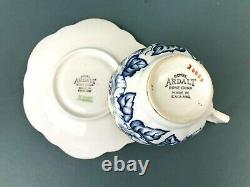Vintage Royal Ardalt Bone China Blue Roses Tea Cup & Saucer Heavy Gold Trim