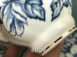 Vintage Royal Ardalt Bone China Blue Roses Tea Cup & Saucer Heavy Gold Trim