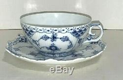 Vintage Royal Copenhagen Blue Fluted Full Lace Flat Cup Saucer 1130 1st Quality