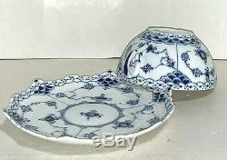 Vintage Royal Copenhagen Blue Fluted Full Lace Flat Cup Saucer 1130 1st Quality