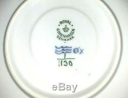 Vintage Royal Copenhagen Blue Fluted Full Lace Flat Cup Saucer 1130 1st Quality