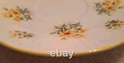 Vintage Royal Dover Bone China Mother teacup and saucer-Yellow flowers & trim